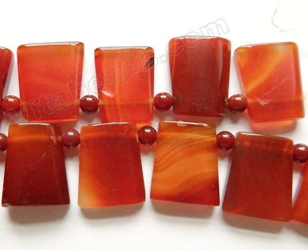 Carnelian - Smooth Ladder Top Drilled Ladder Strand  16"