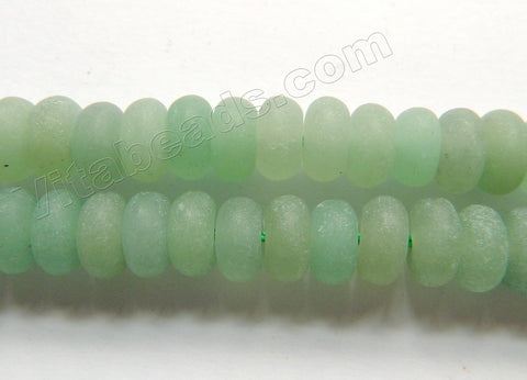 Frosted Green Aventurine  -  Smooth Rondel  15"
