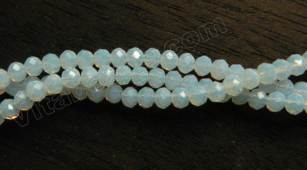 Synthetic White Opal Quartz  -  Small Faceted Rondelles  16"