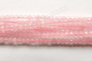 Rose Quartz Natural A  -  Small Faceted Rondell  15"