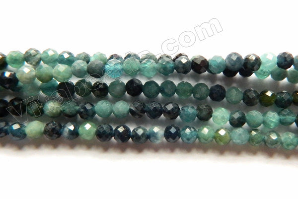 Blue Tourmaline Natural AAA  -  Small Faceted Round  15.5"