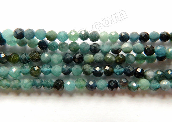 Blue Tourmaline Natural AAA  -  Small Faceted Round  15.5"