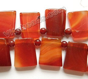 Carnelian - Smooth Ladder Top Drilled Ladder Strand  16"