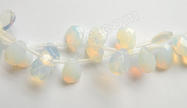 Synthetic White Opal  -  Faceted Flat Briolette  16"