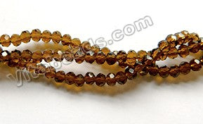 Brown Smoky Crystal Quartz  -  Small Faceted Rondelles  16"