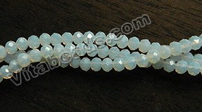 Synthetic White Opal Quartz  -  Small Faceted Rondelles  16"