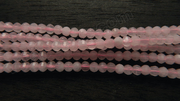   Rose Quartz Natural AA  -  Small Faceted Lantern Beads 15.5"
