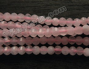   Rose Quartz Natural AA  -  Small Faceted Lantern Beads 15.5"