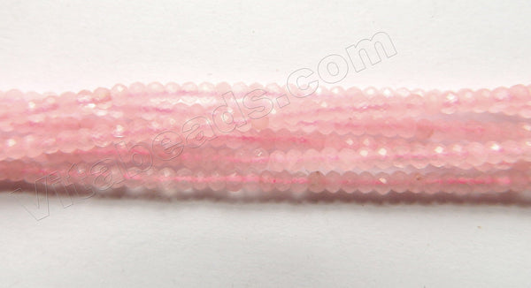 Rose Quartz Natural A  -  Small Faceted Rondell  15"