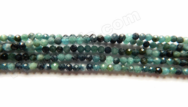 Blue Tourmaline Natural AAA  -  Small Faceted Round  15.5"