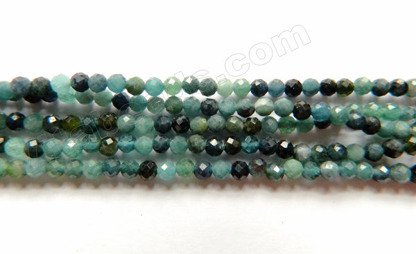 Blue Tourmaline Natural AAA  -  Small Faceted Round  15.5"