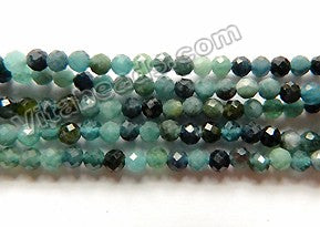 Blue Tourmaline Natural AAA  -  Small Faceted Round  15.5"