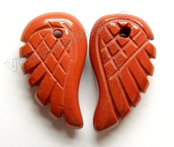 Red Jasper  -  Small Carved Wing Pendant