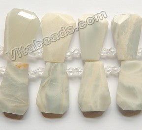 Light Blue Grey Moonstone Natural A  -  Graduated Double Side Cut Ladder Drops 16"