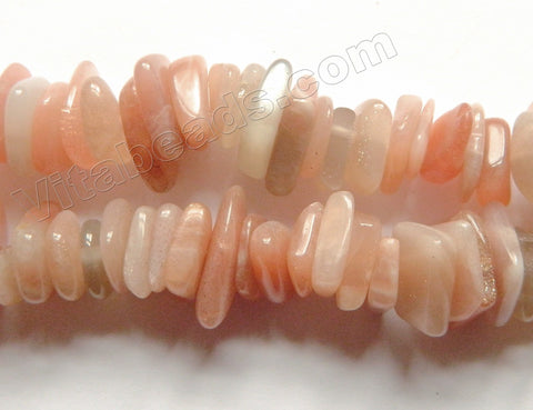 Pink Moonstone Natural A  -  Center Drilled Slices  16"