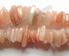 Pink Moonstone Natural A  -  Center Drilled Slices  16"