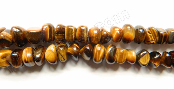 Tiger Eye A  -  Smooth Center Drilled Tumble  16"