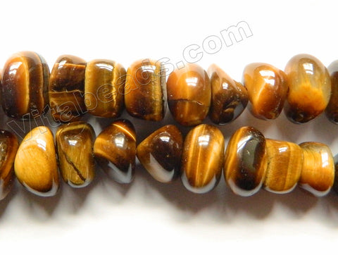 Tiger Eye A  -  Smooth Center Drilled Tumble  16"