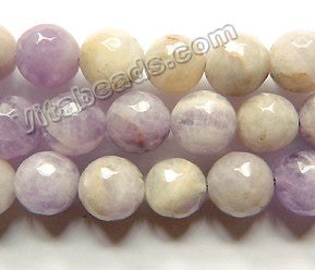 Light Cape Amethyst  -  Faceted Round Beads 15"
