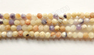 Light Flower Sugilite Natural  -  Small Faceted Round Beads 15"