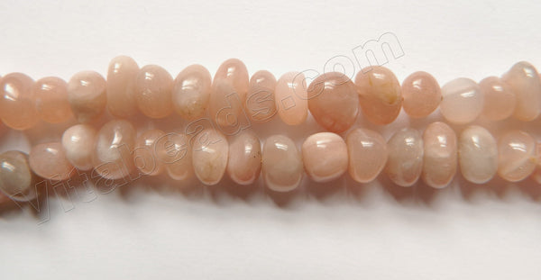 Light Pink Moonstone A  -  Smooth Center Drilled Tumble  16"