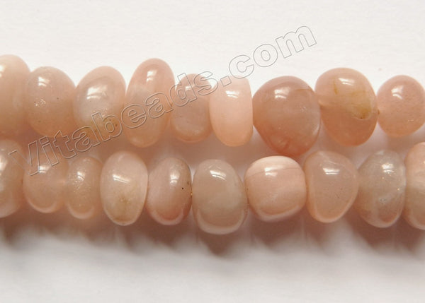 Light Pink Moonstone A  -  Smooth Center Drilled Tumble  16"