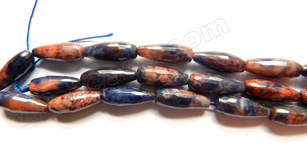 Orange Sodalite Natural A  -  Small Faceted Long Drops  16"