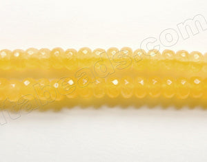 Lemon Yellow Malay Jade  -  Faceted Rondel 15"