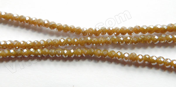 Plated Brown Chalcedony Quartz  -  Small Faceted Rondel  16"