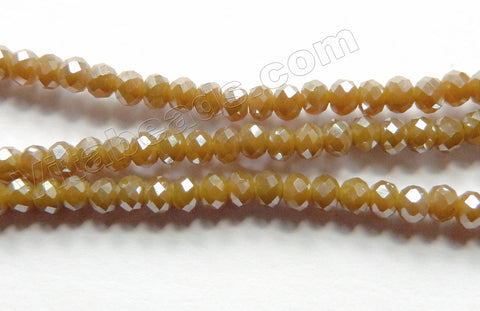 Plated Brown Chalcedony Quartz  -  Small Faceted Rondel  16"