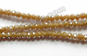 Plated Brown Chalcedony Quartz  -  Small Faceted Rondel  16"