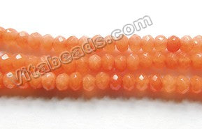 Light Orange Jade   -  Small Faceted Rondel  14"