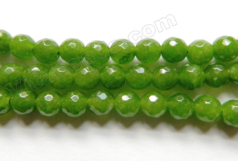 Bright BC Green Jade  -  Faceted Round