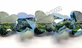   Mystic Dark Blue Grey Peacock Crystal  -  Diamond Cut Butterfly Beads