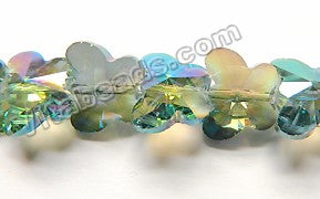 Mystic Green Peacock Crystal  -  Diamond Cut Butterfly Beads