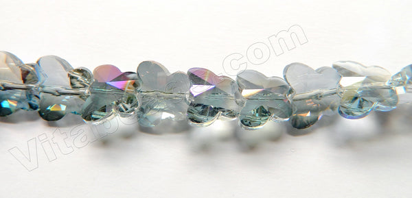 Mystic Grey Purple Peacock Crystal  -  Diamond Cut Butterfly Beads