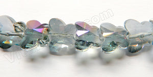 Mystic Grey Purple Peacock Crystal  -  Diamond Cut Butterfly Beads