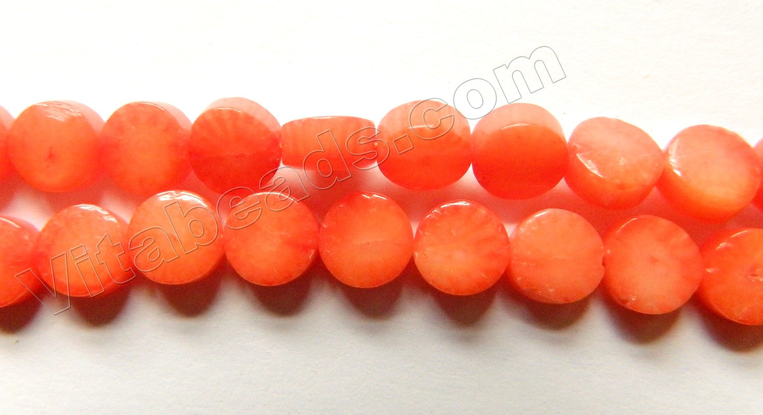 Orange Coral  -  Small Flat Coins  16"