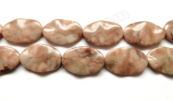 Light Brown Zebra Jasper  - Wave Flat Ovals  16"