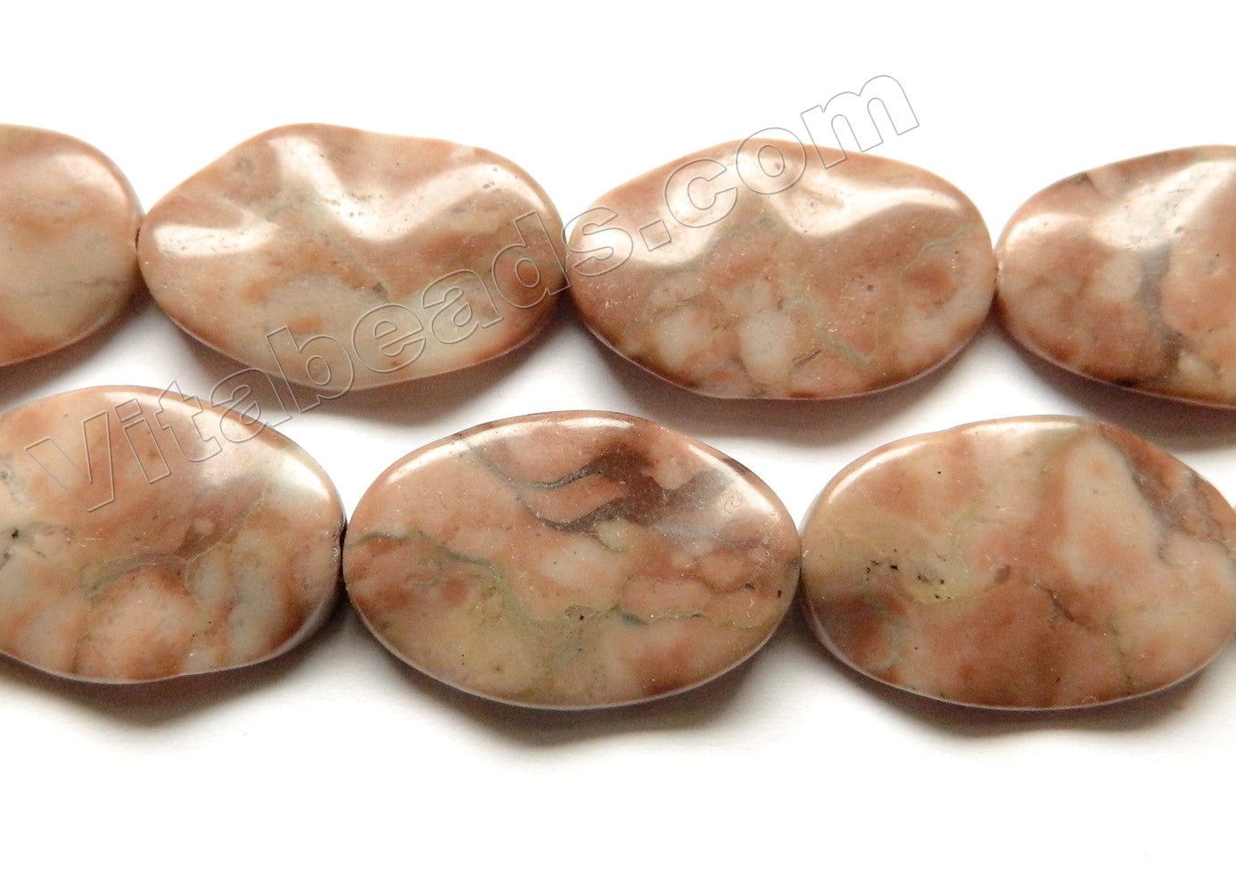 Light Brown Zebra Jasper  - Wave Flat Ovals  16"