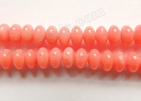 Light Pink Peach Bamboo Coral  -  Smooth Rondels