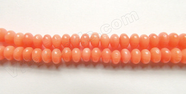Light Yellow Peach Bamboo Coral  -  Smooth Rondels