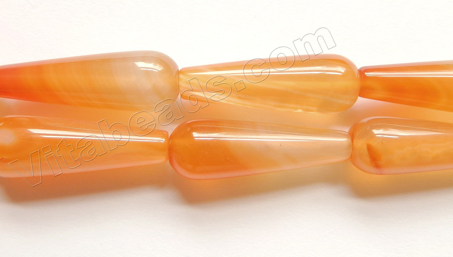 Light Natural Carnelian Agate  -  Smooth Long Drops  16"