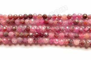 Mixed Ruby Natural A  -  Small Faceted Round  15"