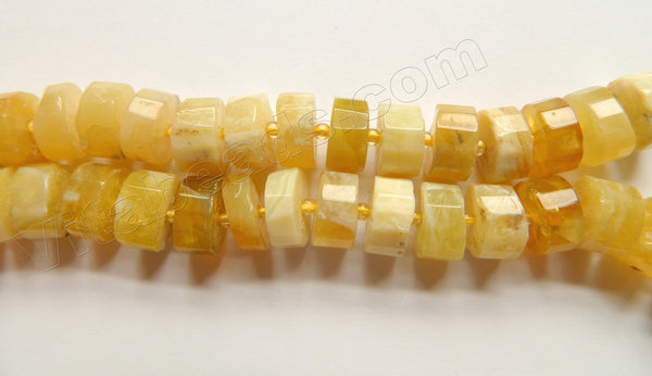 Yellow Opal Natural A  -  Faceted Wheels w/ Spacer  16"