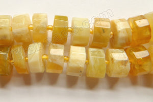 Yellow Opal Natural A  -  Faceted Wheels w/ Spacer  16"