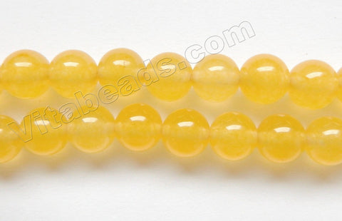 Light Yellow Malay Jade  -  Smooth Round  15"