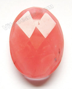 Cherry Quartz - Faceted Oval Pendant