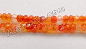 Natural Carnelian AA  -  Small Faceted Rondel 14"