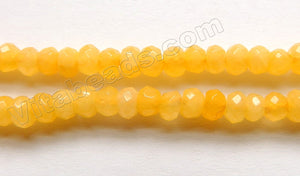 Yellow Jade  -  Small Faceted Rondel  15"